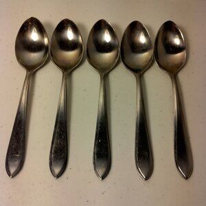 Inoxa Flatware Vlekvrij Massief Teaspoon Lot 5 Holland Stainless Steel 5.75"